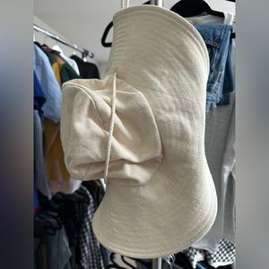 Madewell canvas cream colored boater hat